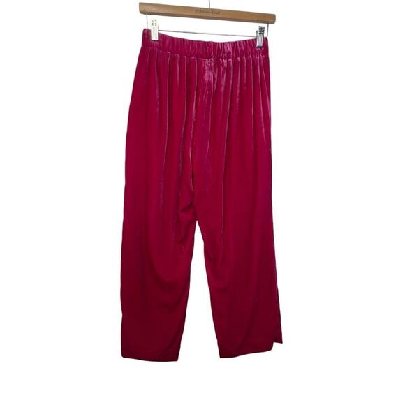 J Crew sz 0 Velvet Bright Berry Pink Pull On Peyton Pant High Rise Waist Trouser - Picture 9 of 14